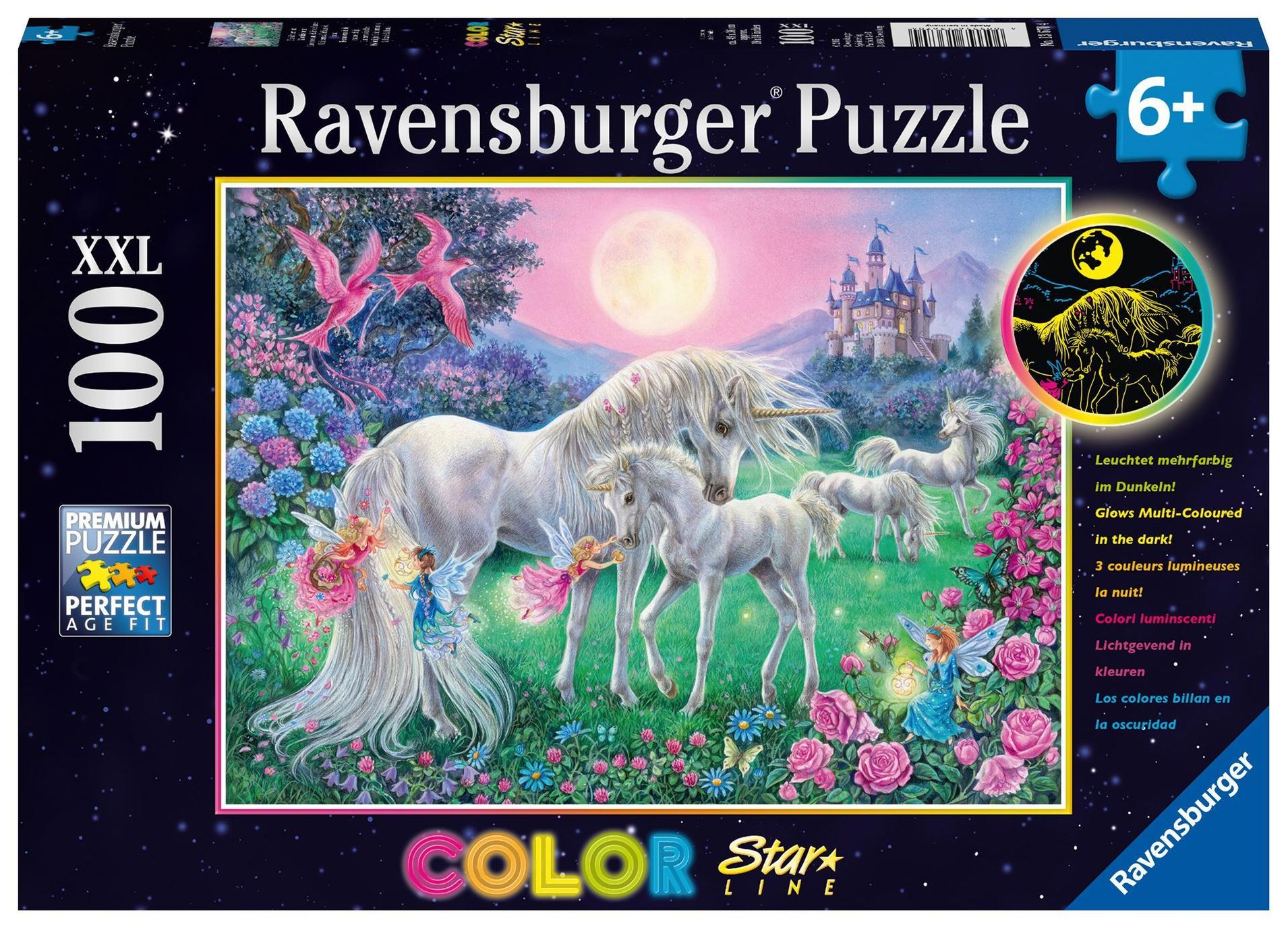 Ravensburger Kinderpuzzle - 13670 Einhörner im Mondschein - Einhorn-Leuchtpuzzle  für Kinder ab 6 Jahren, mit 100 Teilen | Weltbild.de