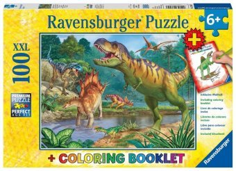 100 T Schmidt Spiele Puzzle-Box Dinos Saurierpuzzle 2x60 Dinosaurier Puzzle 