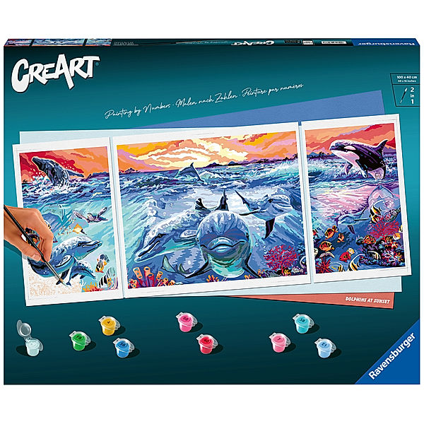 Ravensburger Verlag Ravensburger Malen nach Zahlen 23577 - Dolphins at Sunset - ab 14 Jahren