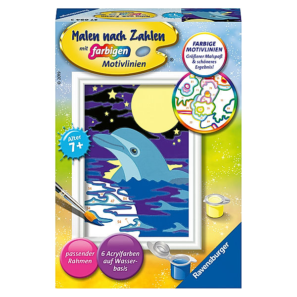 Ravensburger Verlag Ravensburger Malen nach Zahlen 27694 - Kleiner Delfin - Kinder ab 7 Jahren