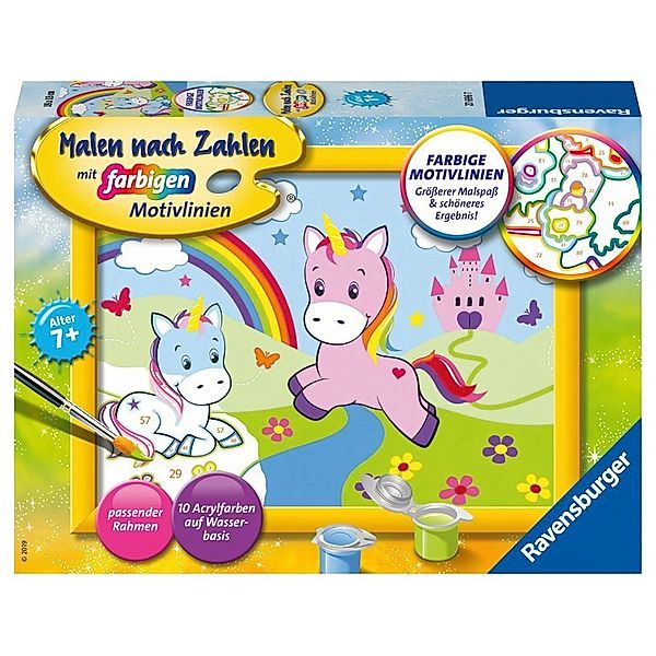 Ravensburger Verlag Ravensburger Malen nach Zahlen 27696 - Traumhafte Einhörner - Kinder ab 7 Jahren