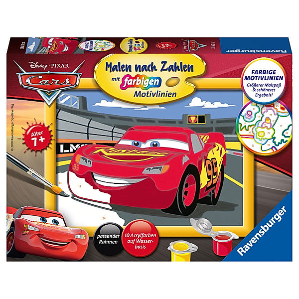 Ravensburger Verlag Ravensburger Malen nach Zahlen 27843 - Lightning McQueen - Kinder ab 7 Jahren