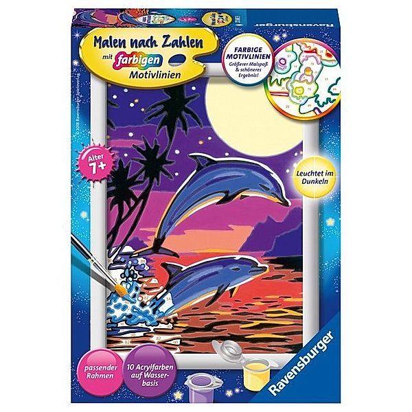 Ravensburger Verlag Ravensburger Malen nach Zahlen 27845 - Delfine - Kinder ab 7 Jahren