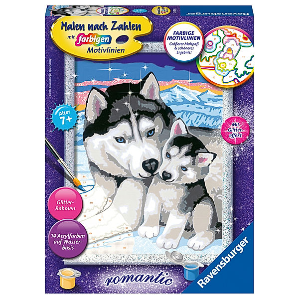 Ravensburger Verlag Ravensburger Malen nach Zahlen 28479 - Husky Kuss - Kinder ab 7 Jahren