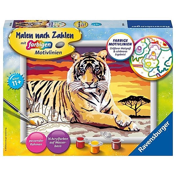 Ravensburger Verlag Ravensburger Malen nach Zahlen 28553 - Majestätischer Tiger - Kinder ab 11 Jahren