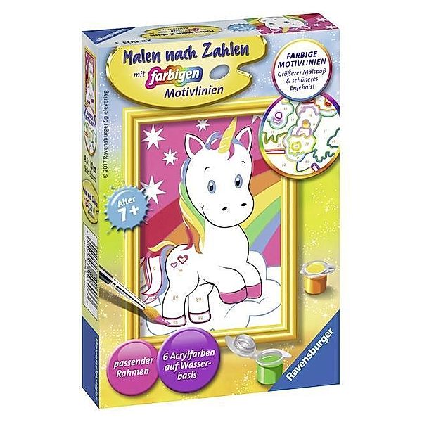 Ravensburger Verlag Ravensburger Malen nach Zahlen 29603 - Süßes Einhorn - Kinder ab 7 Jahren