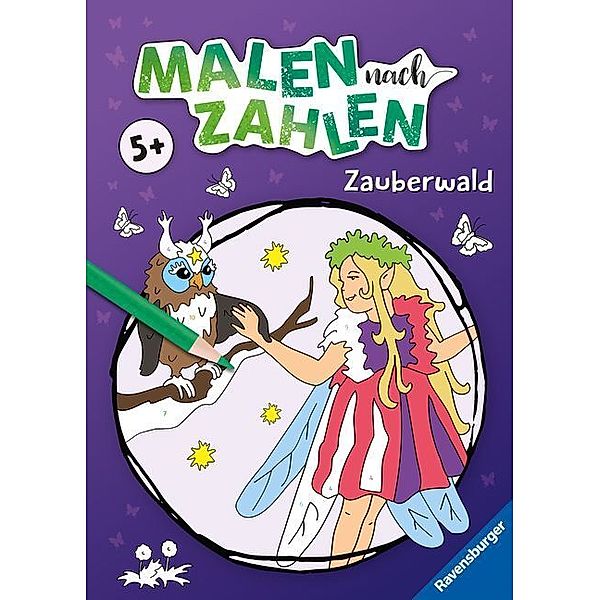 Ravensburger Malen nach Zahlen ab 5 Jahren Zauberwald - 24 Motive - Malheft für Kinder - Nummerierte Ausmalfelder