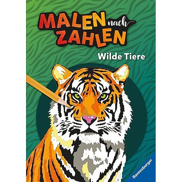 Ravensburger Malen nach Zahlen Wilde Tiere - 32 Motive abgestimmt auf Buntstiftsets mit 24 Farben (Stifte nicht enthalten) - Malbuch mit nummerierten Ausmalfeldern für fortgeschrittene Fans der Reihe