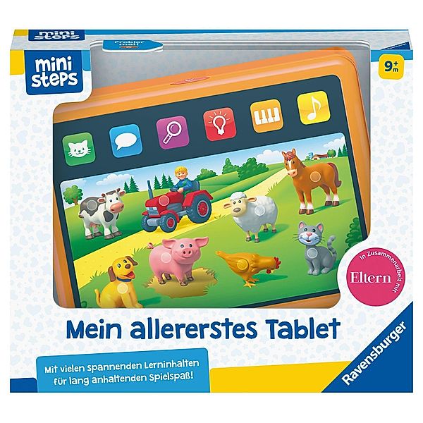 Ravensburger ministeps 4164 Mein allererstes Tablet, Lernspielzeug mit Licht und Sound, Baby Spielzeug ab 9 Monate