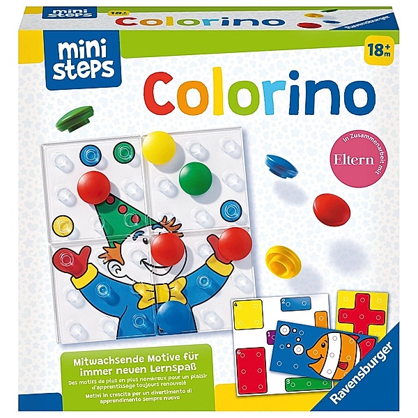 Ravensburger ministeps 4165 Colorino, Mitwachsendes Lernspiel - So wird Farben lernen zum Kinderspiel - Der Spieleklassi