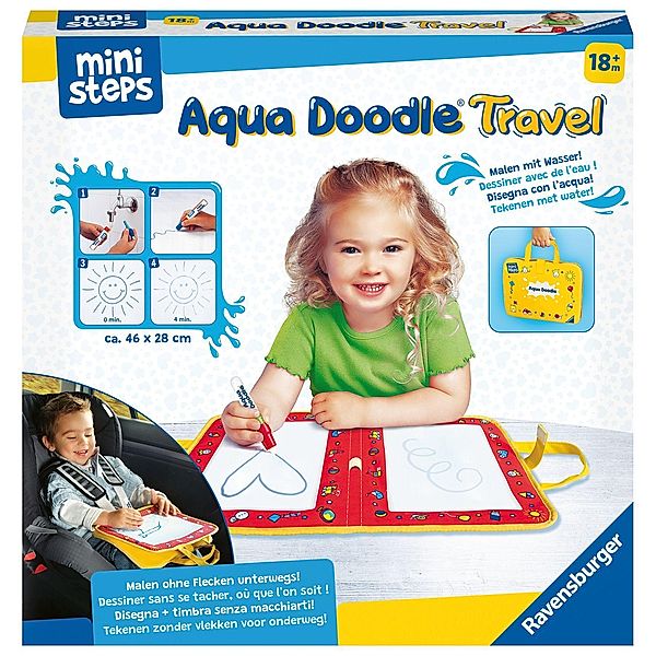 Ravensburger ministeps 4179 Aqua Doodle Travel - Erstes Malen für unterwegs - Fleckenfreier Malspass mit Wasser - Reisese