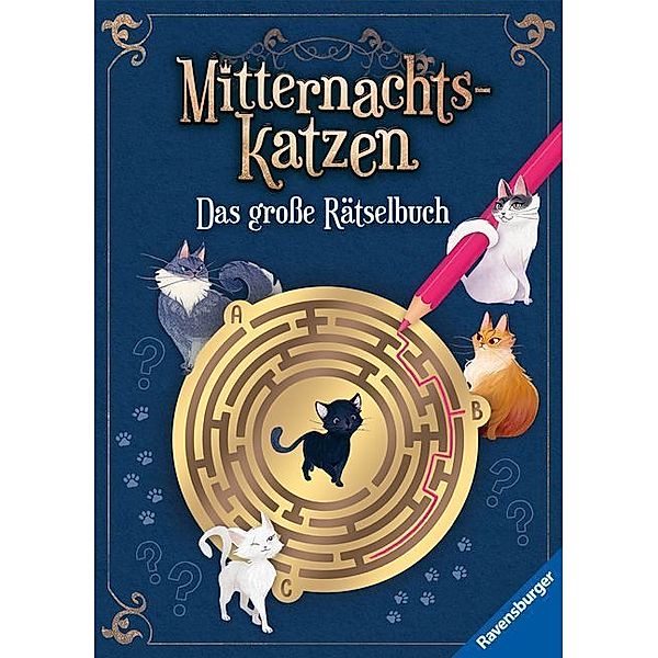 Ravensburger Mitternachtskatzen: Das grosse Rätselbuch Vielfältige Rätsel und Knobeleien für Katzenfans - Sudoku, Logicals, Labyrinthe, Worträtsel, Sprachrätsel, Gedächtnisrätsel uvm., Elena Bruns