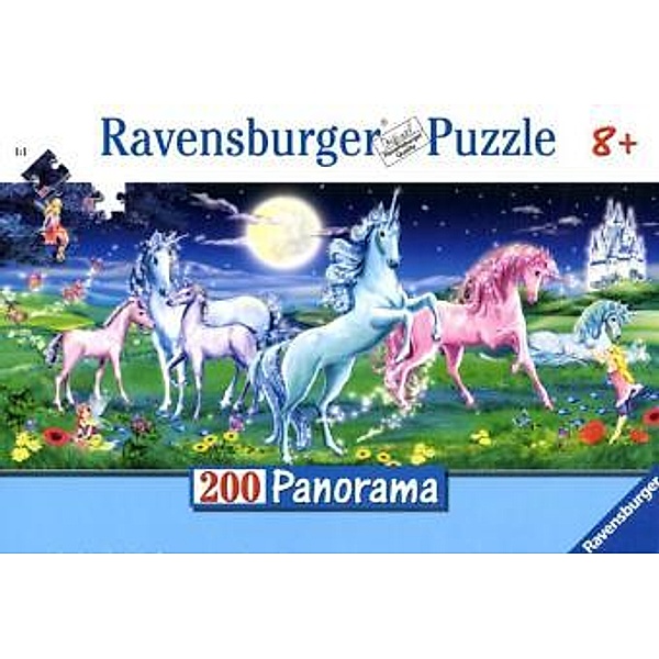 Ravensburger Panoramapuzzle Märchenhafte Einhörner, 200 Teile
