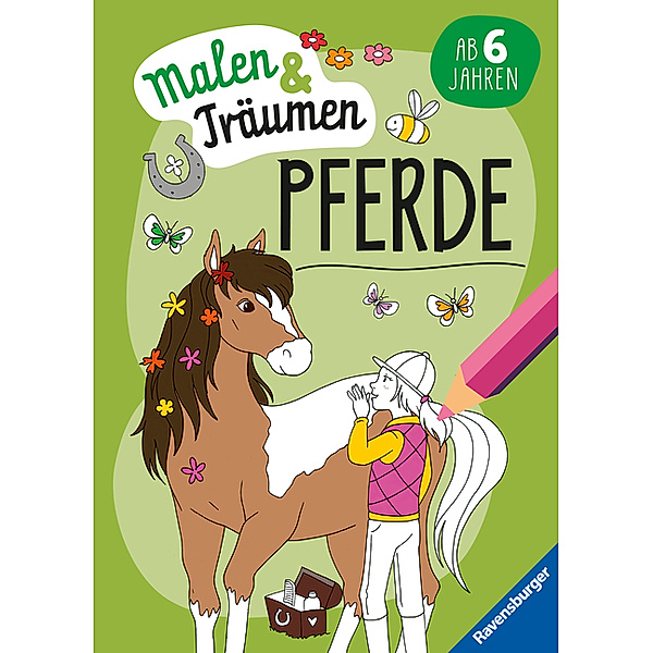 Ravensburger Pferde - malen und träumen - 24 Ausmalbilder für Kinder ab 6 Jahren - Motive für Pferde-Fans zum Entspannen