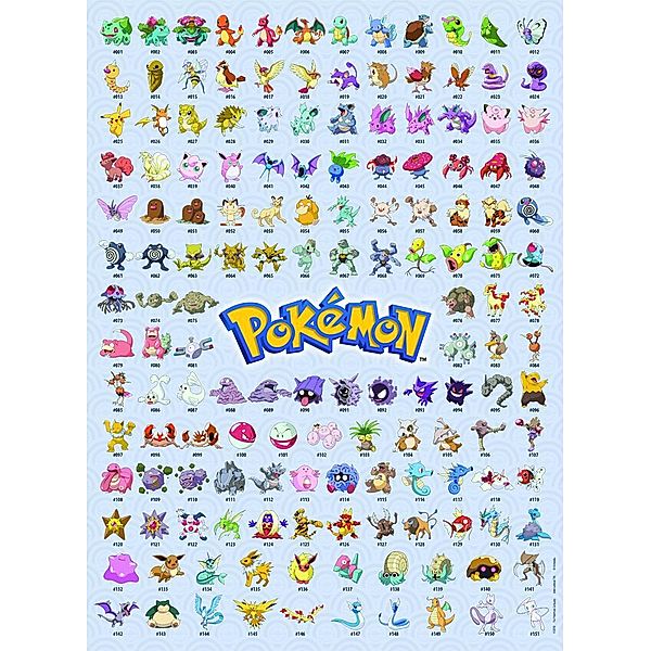 Ravensburger Puzzle 12000511 - Die ersten 151 Pokémon - 500 Teile Pokémon Puzzle für Erwachsene und Kinder ab 12 Jahren