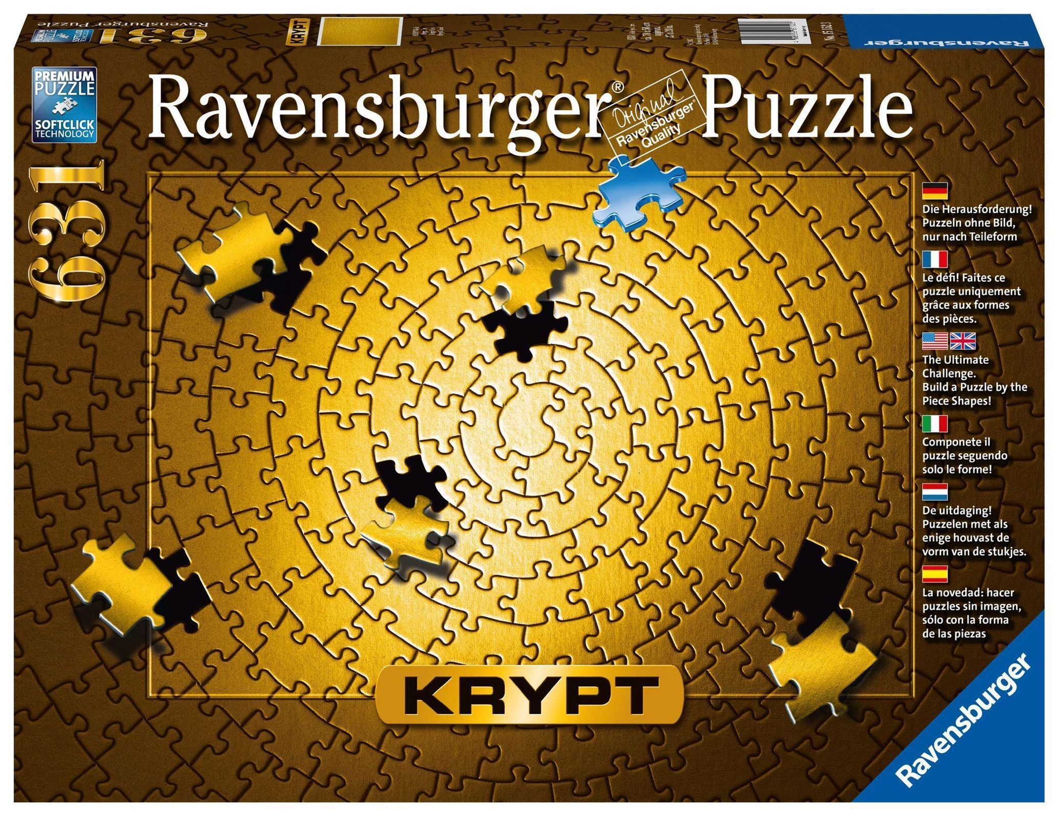 Ravensburger Puzzle 15152 - Krypt Puzzle Gold - Schweres Puzzle für  Erwachsene und Kinder ab 14 Jahren, mit 631 Teilen | Weltbild.de