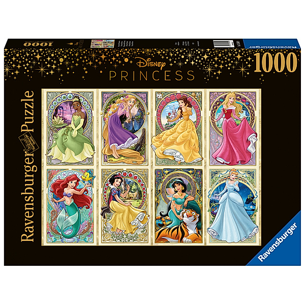 Ravensburger Verlag Ravensburger Puzzle 16504 - Nouveau Art Prinzessinnen - 1000 Teile Disney Puzzle für Erwachsene und Kinder ab 14 Jahren