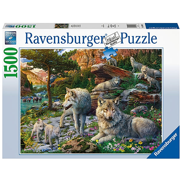 Ravensburger Verlag Ravensburger Puzzle 16598 - Wolfsrudel im Frühlingserwachen - 1500 Teile Puzzle für Erwachsene und Kinder ab 14 Jahren