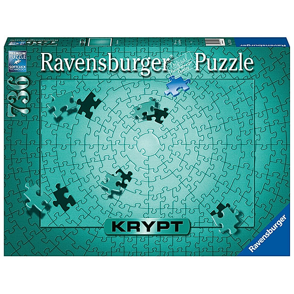 Ravensburger Verlag Ravensburger Puzzle 17151 - Krypt Puzzle Metallic Mint - Schweres Puzzle für Erwachsene und Kinder ab 14 Jahren, mit 736 Teilen