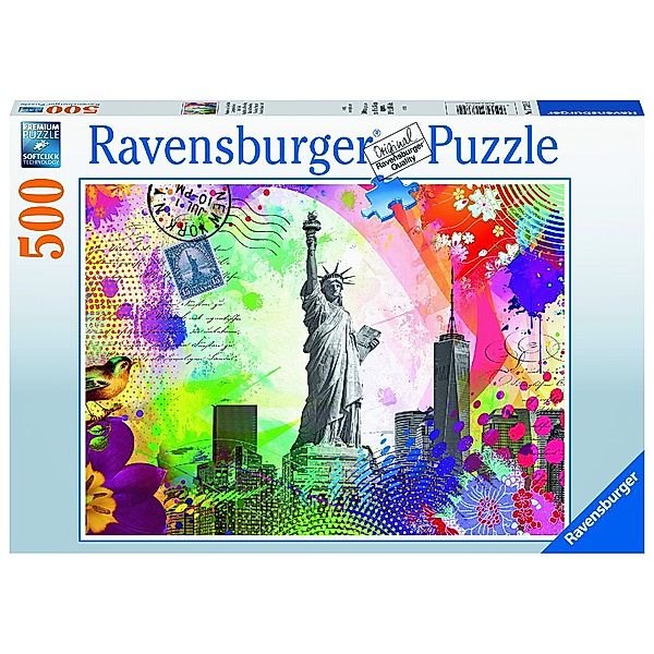 Ravensburger Verlag Ravensburger Puzzle 17379 Postkarte aus New York - 500 Teile Puzzle für Erwachsene und Kinder ab 12 Jahren