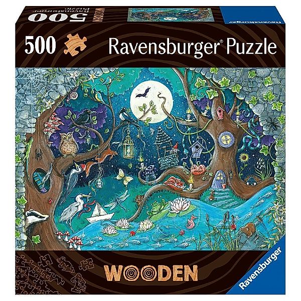 Ravensburger Verlag Ravensburger Puzzle 17516 - Fantasy Forest - 500 Teile Holzpuzzle für Kinder und Erwachsene ab 14 Jahren, mit stabilen, individuellen Puzzleteilen und 40 kleinen Holzfiguren (Whimsies)