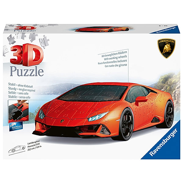 Ravensburger Verlag Ravensburger Puzzle - Ravensburger 3D Puzzle Lamborghini Huracán EVO 11238 - Das berühmte Fahrzeug als 3D Puzzle Auto