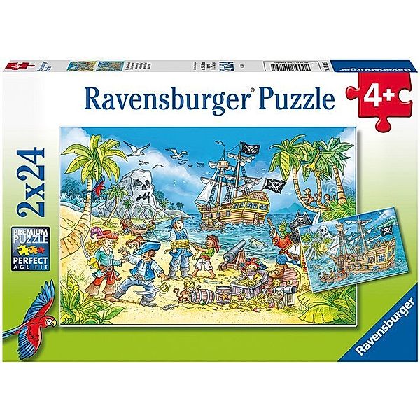 Ravensburger Verlag Ravensburger Puzzle - Ravensburger Kinderpuzzle - 05089 Die Abenteuerinsel - Puzzle für Kinder ab 4 Jahren, mit 2x24 Teilen