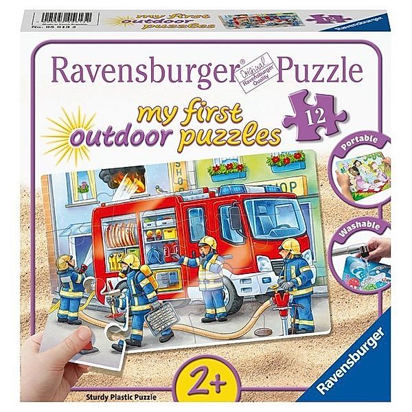 Ravensburger Verlag Ravensburger Puzzle - Ravensburger Kinderpuzzle - 05613 Die Feuerwehr saust herbei - my first outdoor puzzles mit 12 Teilen - Puzzle für Kinder ab 2 Jahren