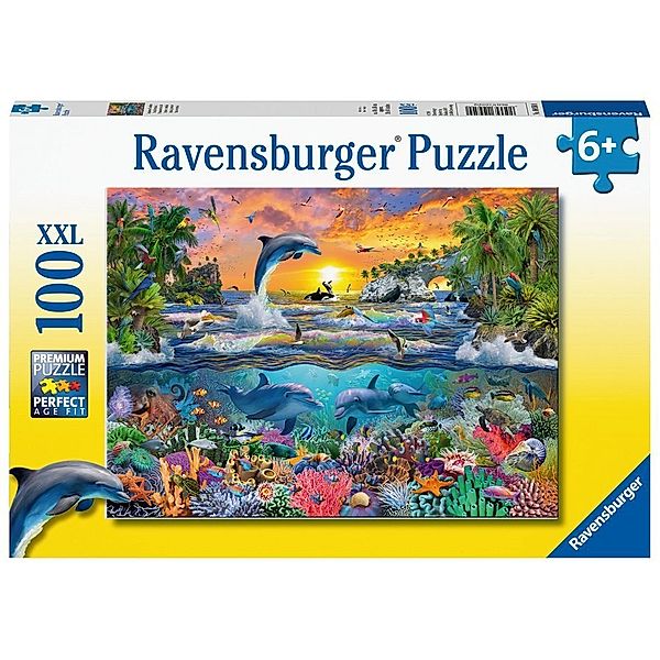 Ravensburger Verlag Ravensburger Puzzle - Ravensburger Kinderpuzzle - 10950 Tropisches Paradies - Unterwasserwelt-Puzzle für Kinder ab 6 Jahren, mit 100 Teilen im XXL-Format