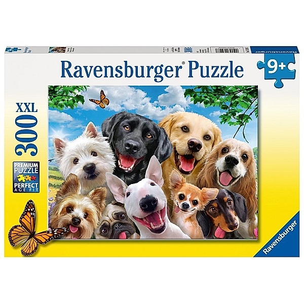 Ravensburger Verlag Ravensburger Puzzle - Ravensburger Kinderpuzzle - 13228 Delighted Dogs - Hunde-Puzzle für Kinder ab 9 Jahren, mit 300 Teilen im XXL-Format