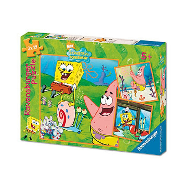 Ravensburger Puzzle - SpongeBob Schwammkopf SpongeBob und Freunde, 3 x 49 Teile