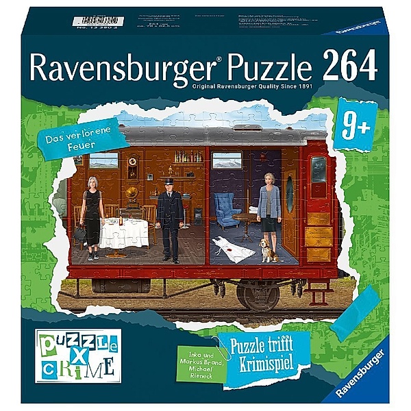 Ravensburger Verlag Ravensburger Puzzle X Crime Kids - Das verlorene Feuer - 264 Teile Puzzle-Krimispiel für 1- 4 junge Detektive ab 9 Jahren
