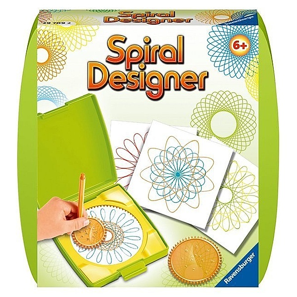 Ravensburger Verlag Ravensburger Spiral-Designer Mini 29709, Zeichnen lernen für Kinder ab 6 Jahren, Kreatives Zeichen-Set mit Mandala-Schablone für farbenfrohe Spiralbilder und Mandalas