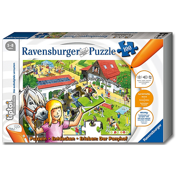 Ravensburger Verlag Ravensburger tiptoi® - Der Ponyhof, Kinderpuzzle, 100 Teile