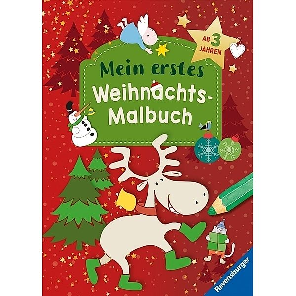 Ravensburger Weihnachtsmalbuch - 48 Ausmalbilder für Kinder ab 3 Jahren - mit gestalteter Widmung