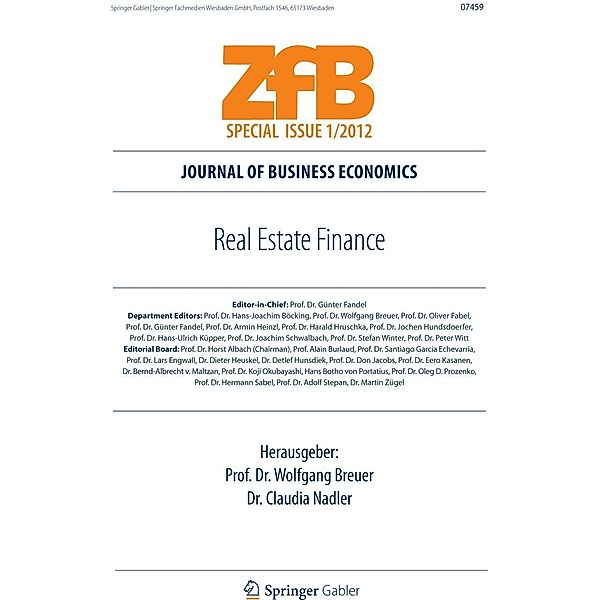 Real Estate Finance / ZfB Special Issue