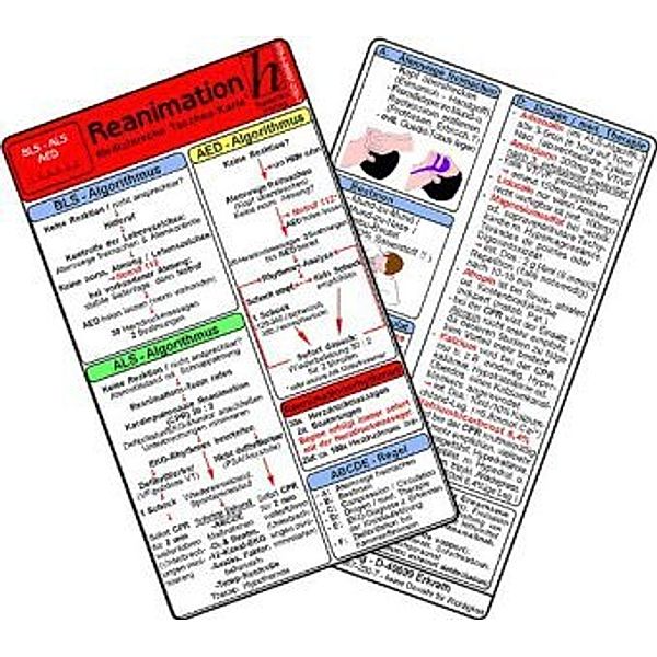 Reanimation - BLS - ALS - AED, Medizinische Taschen-Karte