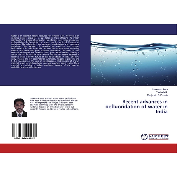 Recent advances in defluoridation of water in India, Sreekanth Bose, Yashoda R., Manjunath P. Puranik