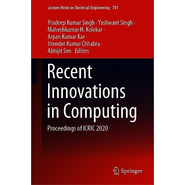 Recent Innovations in Computing / Lecture Notes in Electrical Engineering Bd.701