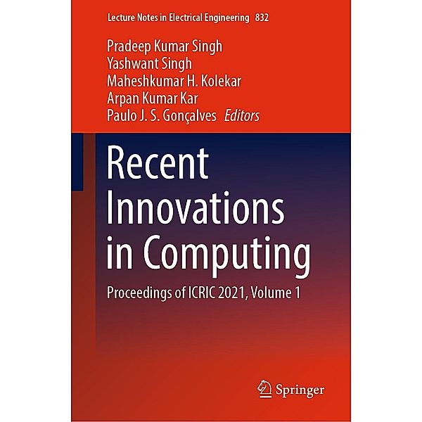 Recent Innovations in Computing / Lecture Notes in Electrical Engineering Bd.832