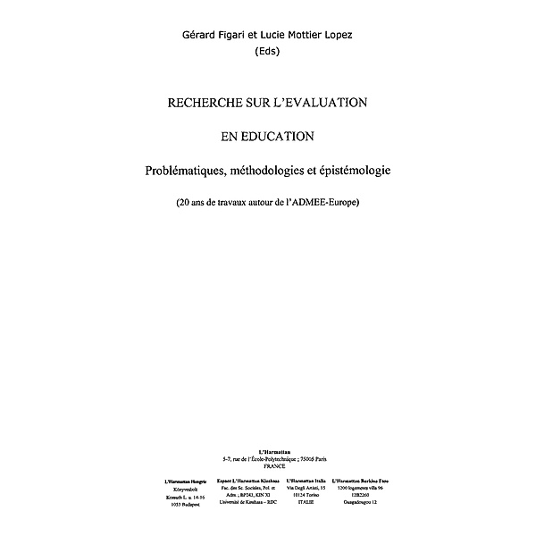 Recherche sur l'evaluation eneducation / Hors-collection, Collectif