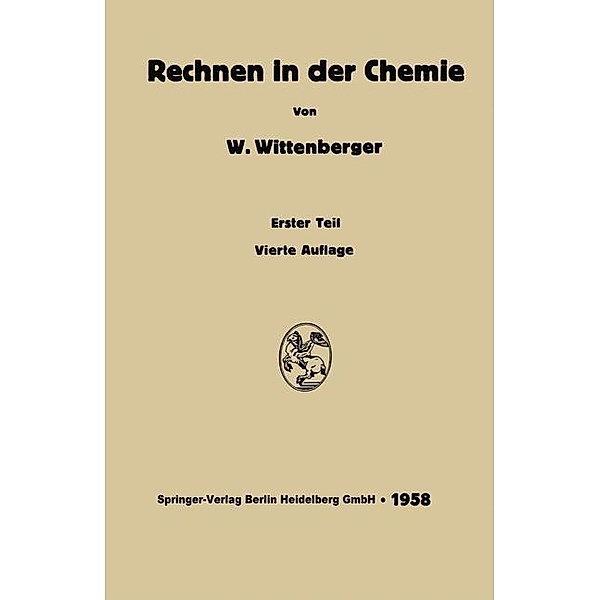 Rechnen in der Chemie, Walter Wittenberger