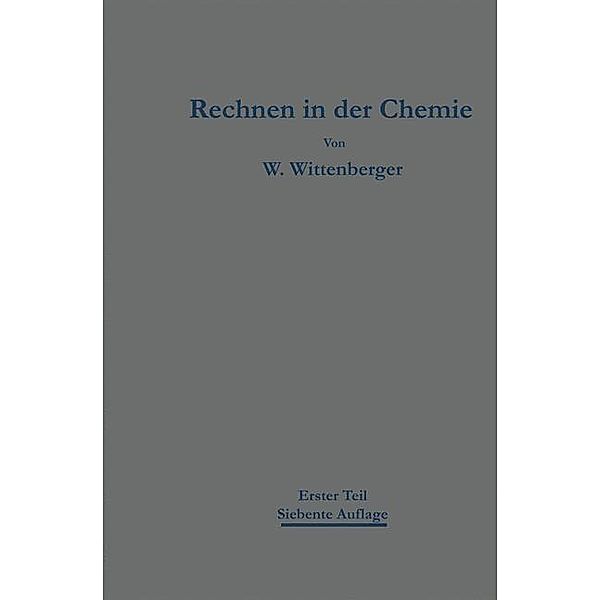 Rechnen in der Chemie, Walter Wittenberger