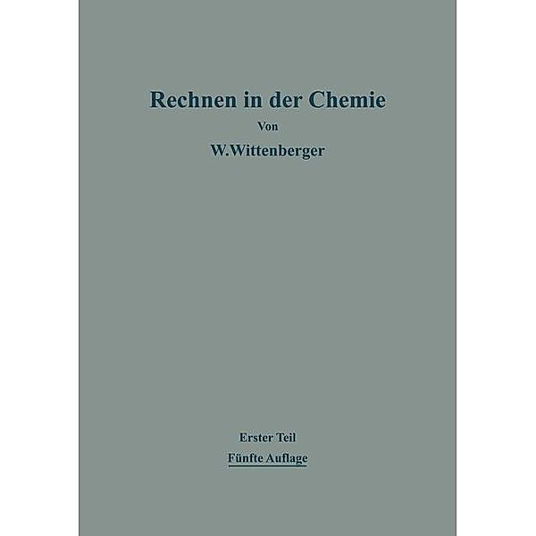 Rechnen in der Chemie, Walter Wittenberger