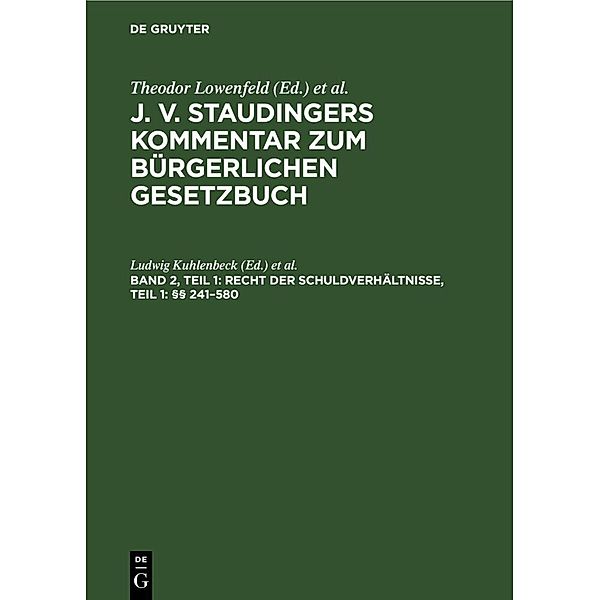 Recht der Schuldverhältnisse, Teil 1: §§ 241-580