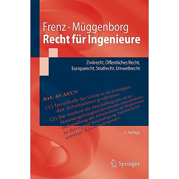 Recht für Ingenieure / Springer-Lehrbuch, Walter Frenz, Hans-Jürgen Müggenborg