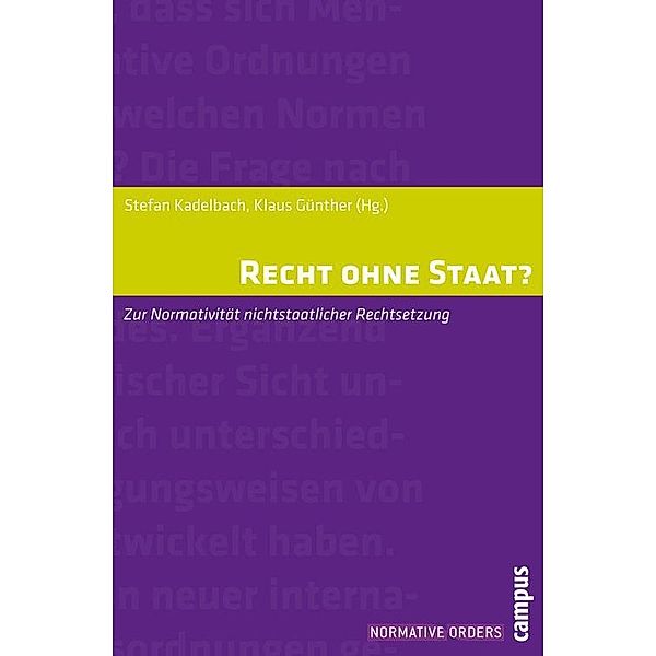 Recht ohne Staat? / Normative Orders Bd.4