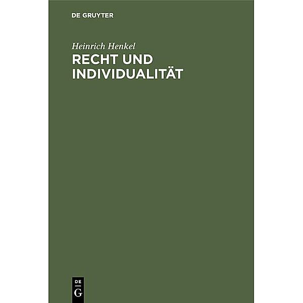 Recht und Individualität, Heinrich Henkel