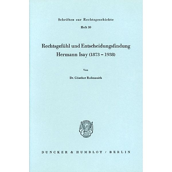 Rechtsgefühl und Entscheidungsfindung., Günther Roßmanith