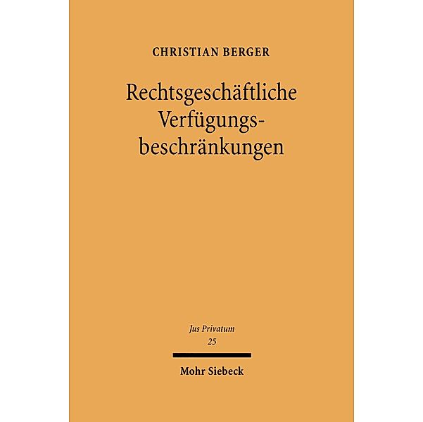 Rechtsgeschäftliche Verfügungsbeschränkungen, Christian Berger
